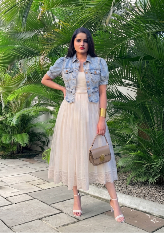 Feroza- Western Gown / Layered Dress with Jacket