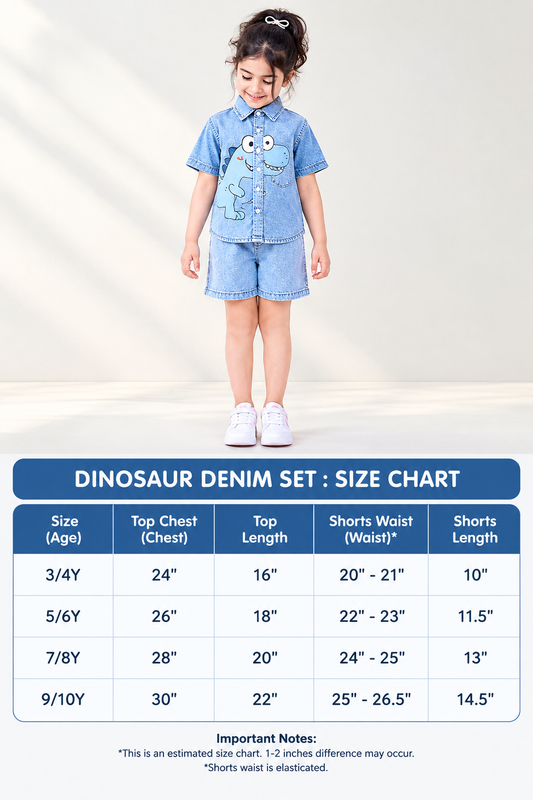 Dino- Denim Look Kids Co-ord Set