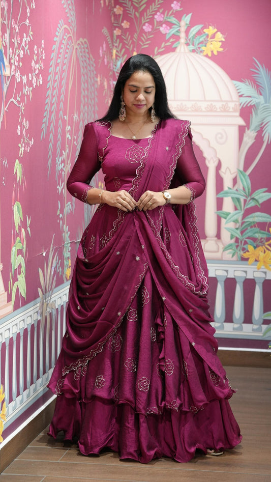 Amaanat-Designer Lehenga Set with Peplum-Style Blouse & Dupatta