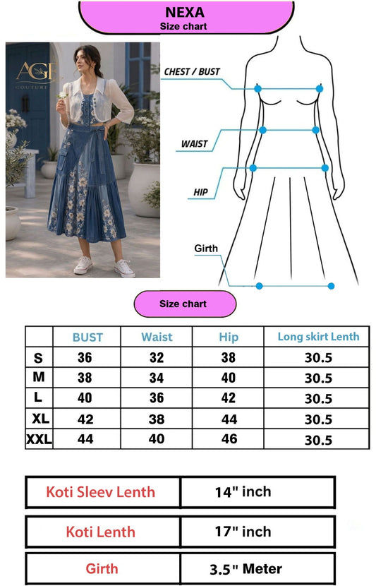 NEXA-PRINTED DENIM LOOK CO-ORD SET