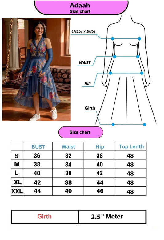 Adaah- Printed Western Wear Dress