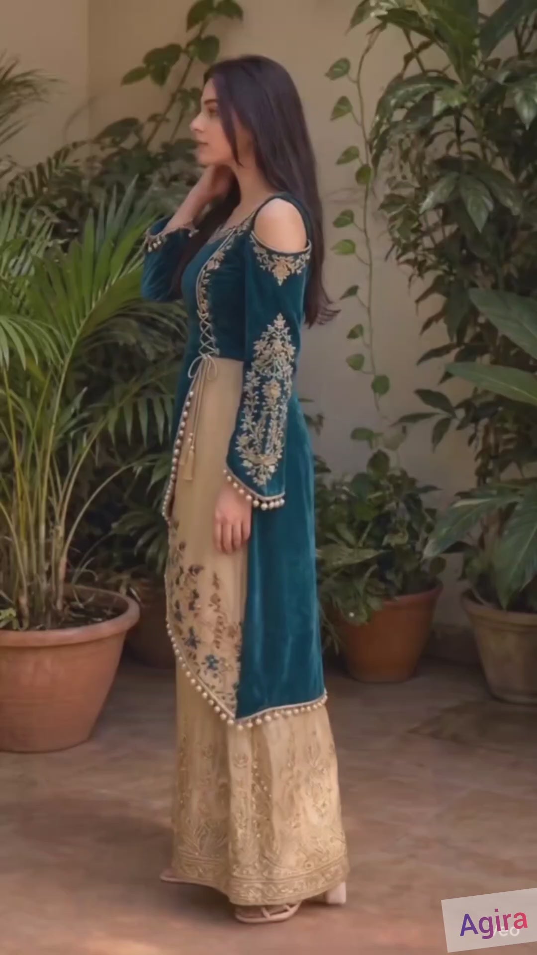Nawabi-Designer Kurti with Palazzo Set