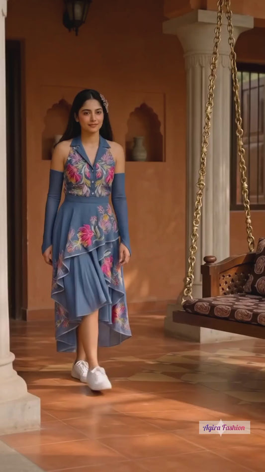 Adaah- Printed Western Wear Dress