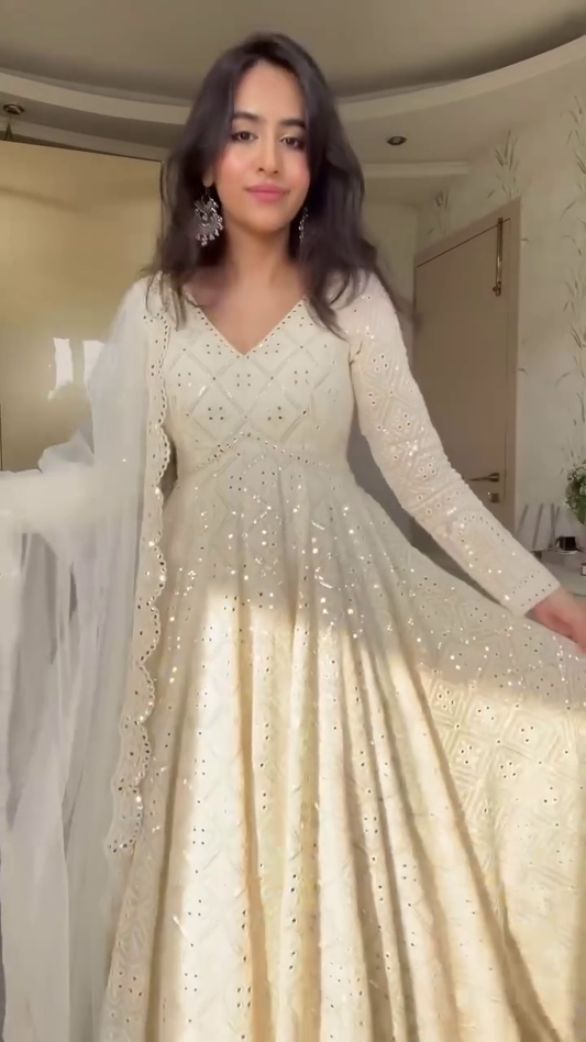 Chandni-Designer  Anarkali Long Gown Set